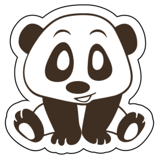 Playful Panda Sticker (Brown)